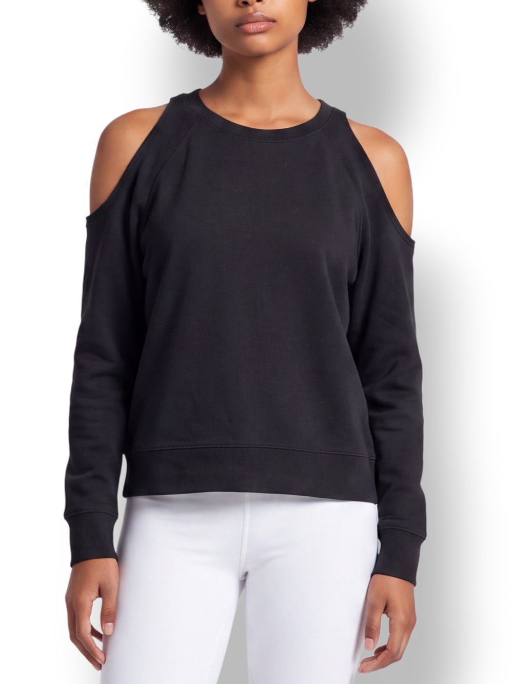 4/$20 Victoria Sport Black Cold Shoulder Sweatshirt Pullover Small
